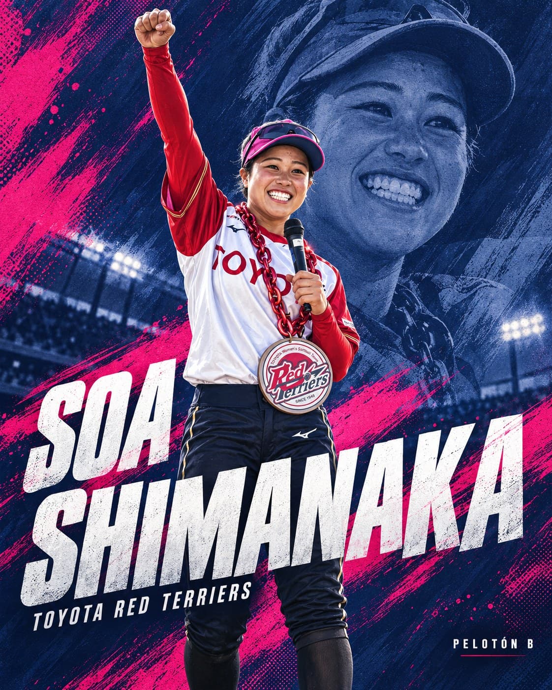 Soa Shimanaka, MWP de Toyota Red Terriers: jonrón decisivo en el 1-0. Ilustración: Pelotón B.