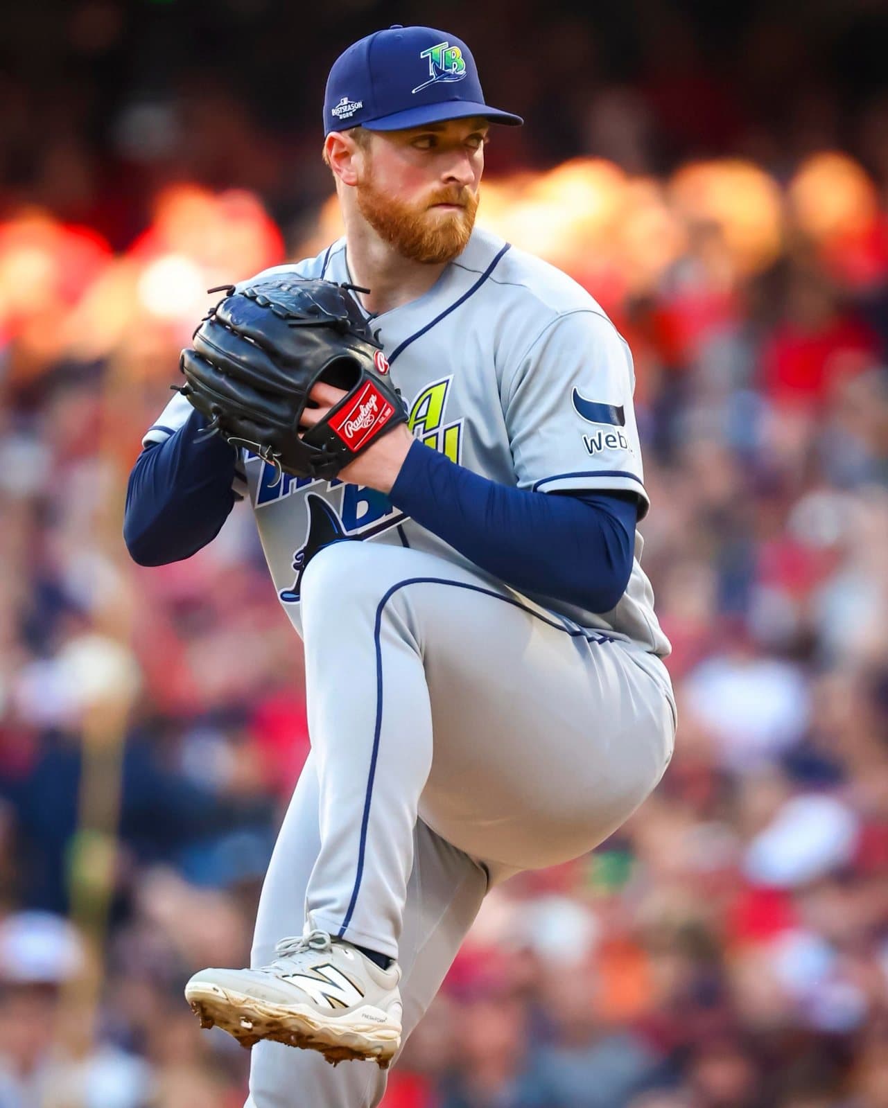 Rasmussen completó siete entradas sólidas con 95 lanzamientos. Foto: Tampa Bay Rays.