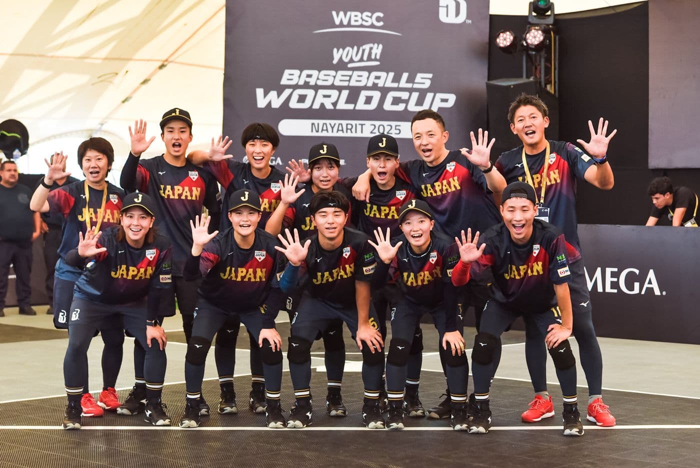 Japón posa durante la Copa Mundial Juvenil de Baseball5 Nayarit 2025. Foto: WBSC.