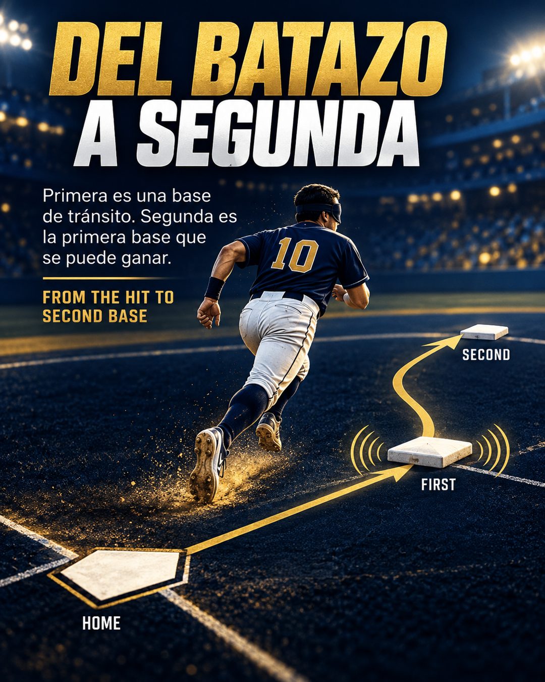 Del batazo a segunda: el recorrido del corredor en el blind baseball. Gráfico: Pelotón B.