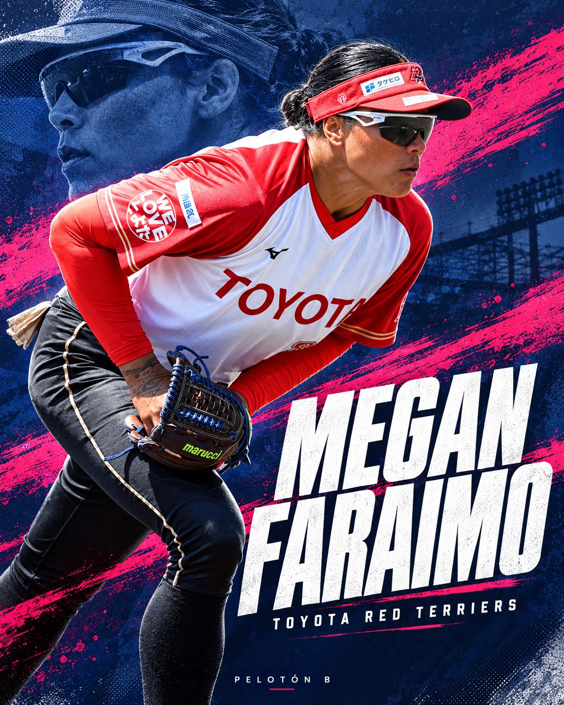 Megan Faraimo, lanzadora estadounidense de Toyota Red Terriers, dominó en el triunfo 1-0. Ilustración: Pelotón B.