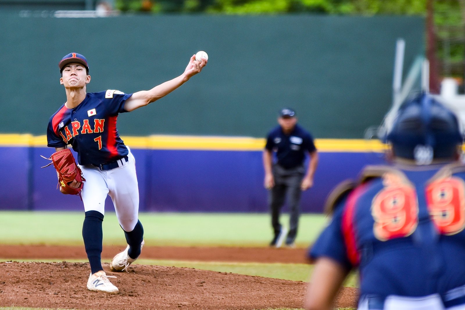 Sora Narukawa (#7) lanza ante Estados Unidos en Mérida. Foto: WBSC.